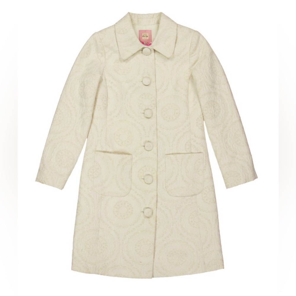 Old Navy Cream & Gold Textured Trench Coat. Size Medium. Great Condition.